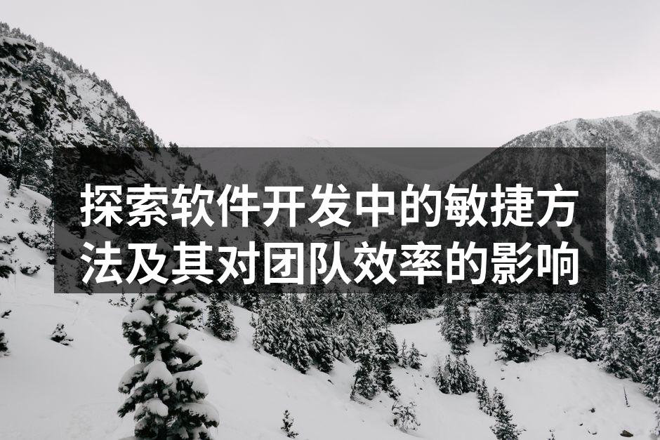 探索软件开发中的敏捷方法及其对团队效率的